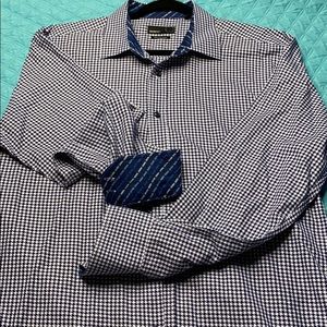 Quieti men’s Houndstooth casual dress shirt XL